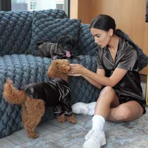 Black Satin Matching PJs